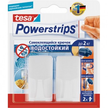 Водостойкие пластиковые крючки TESA Powerstrips
